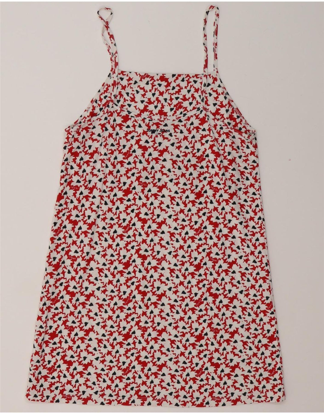 Top bluză TOMMY HILFIGER pentru femei cu model abstract, UK 12, roșu mediu