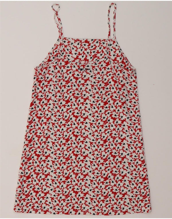 Top bluză TOMMY HILFIGER pentru femei cu model abstract, UK 12, roșu mediu