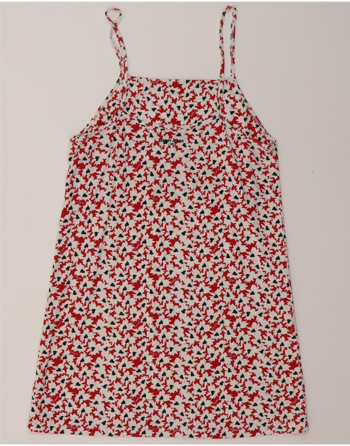 Top bluză TOMMY HILFIGER pentru femei cu model abstract, UK 12, roșu mediu