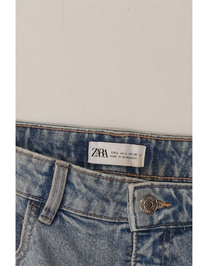 Fusta de blugi pentru femei Zara mare W30 albastru