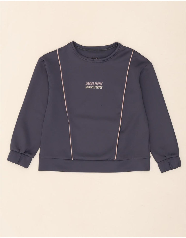 ZARA Girls Top Long Sleeve 9-10 Years Grey Polyester Vintage Zara and Second-Hand Zara from Messina Hembry 