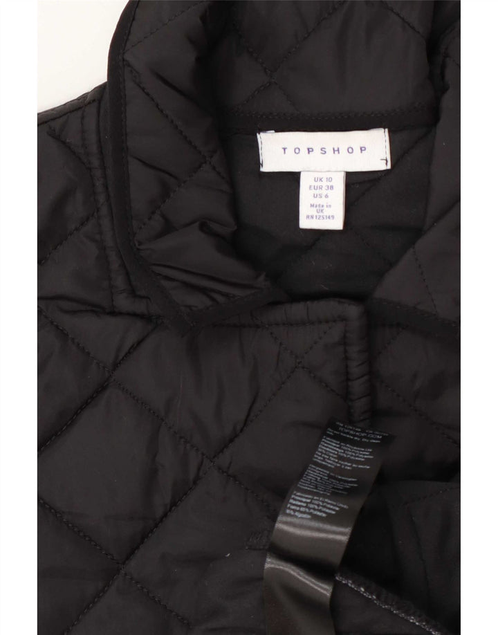 Jachetă matlasată cu mânecă scurtă pentru femei Topshop UK 10 Poliester negru mic