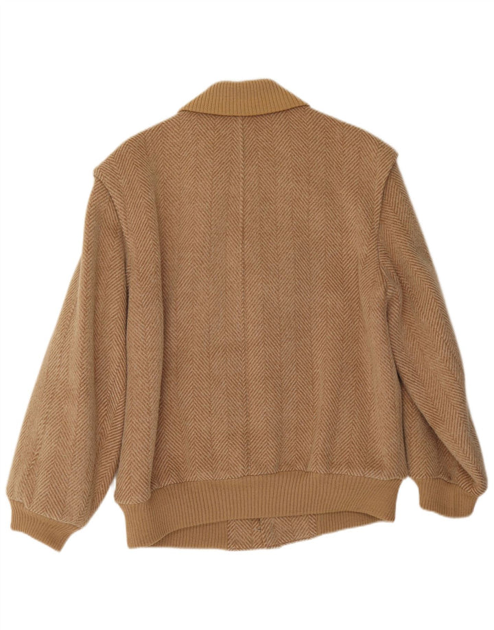 Jachetă bomber pentru bărbați Peter Hahn IT 50, lână mare, bej, în formă de spină