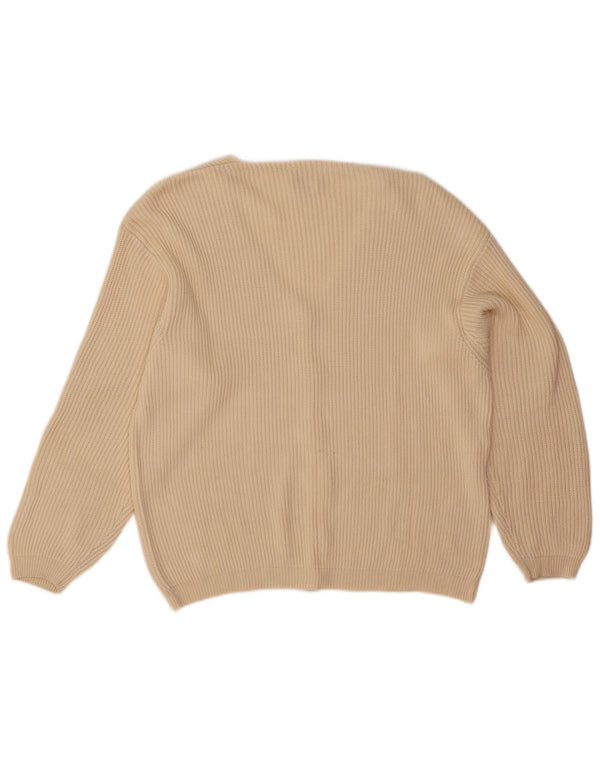 Pulover cardigan supradimensionat pentru femei Stefanel UK 14 Medium Beige Viscose