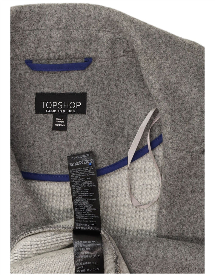 Topshop pardesiu deschis pentru femei UK 12 poliester mediu gri