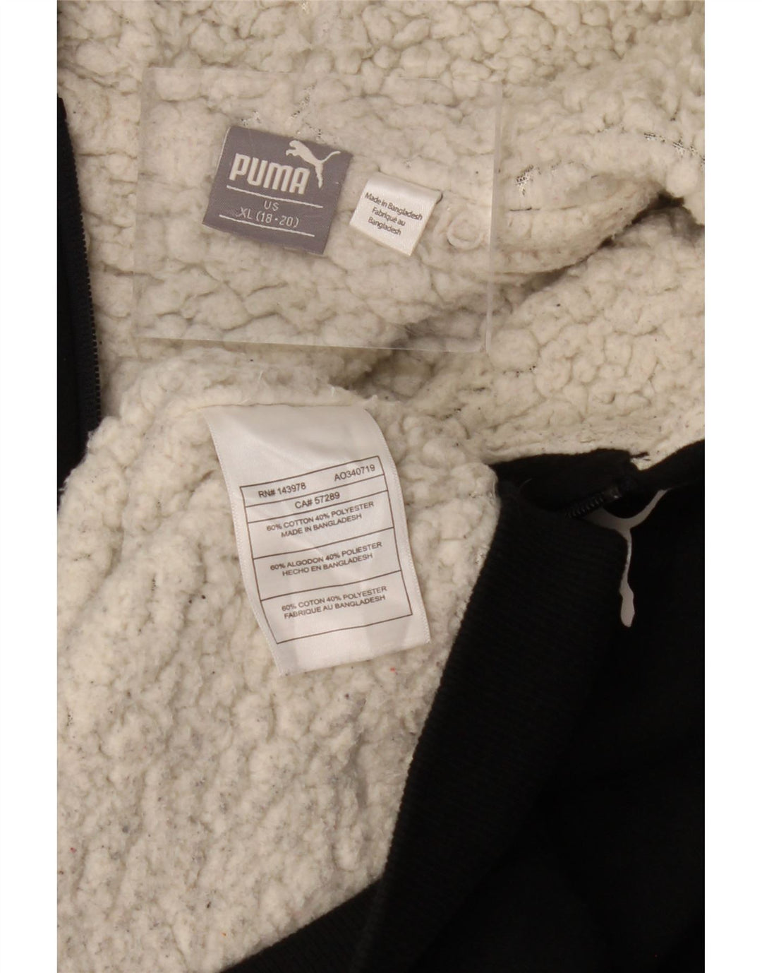 Pulover PUMA Graphic Zip Hoodie pentru băieți 15-16 ani XL bumbac negru