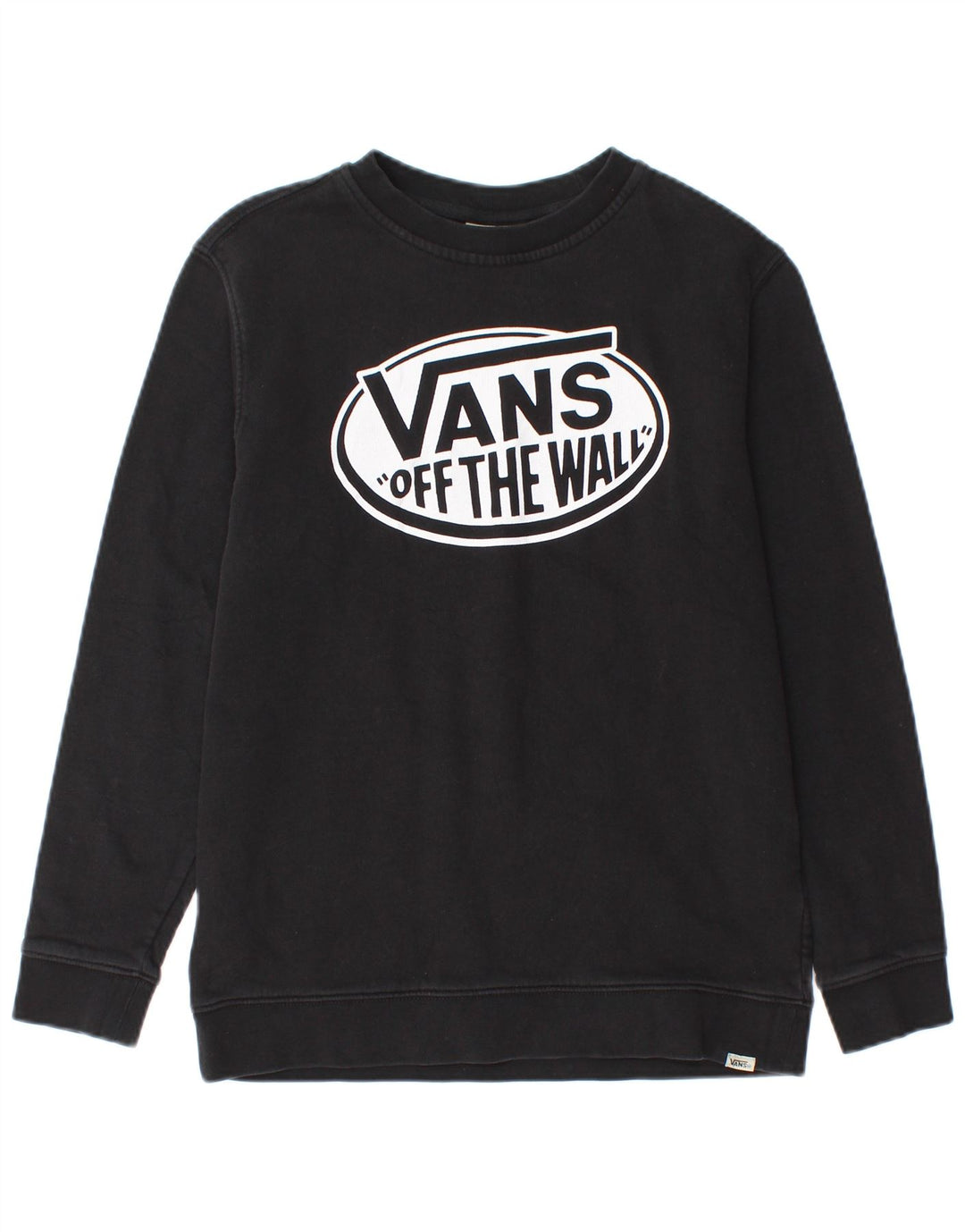 VANS Pulover cu grafic pentru femei UK 14, mare, negru, bumbac