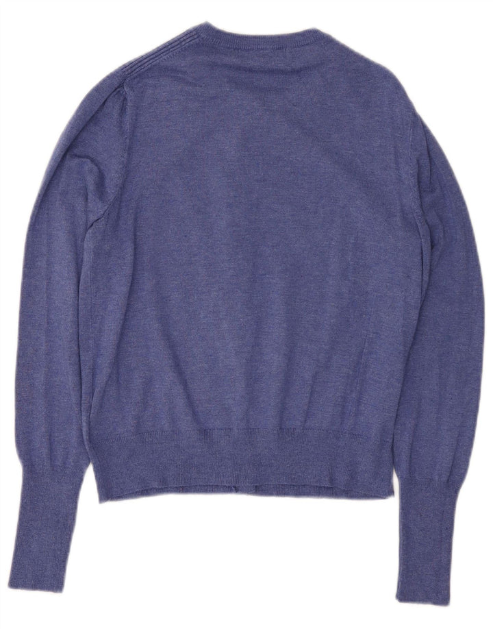 MARKS & SPENCER Pulover cardigan pentru femei UK 10 Small Blue Viscose