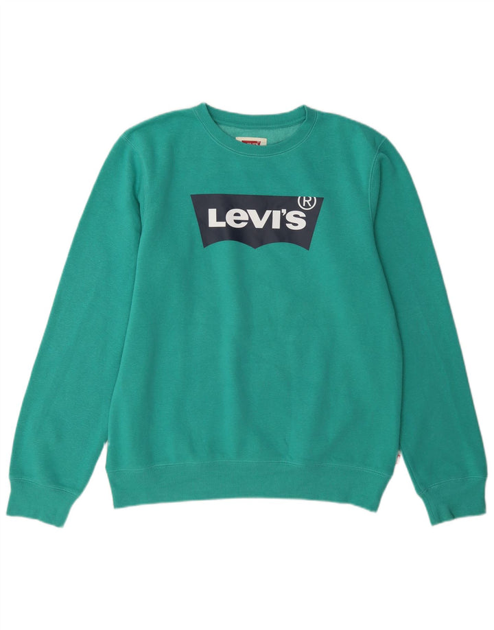 Pulover cu grafică Levi's pentru băieți, 15-16 ani, bumbac verde