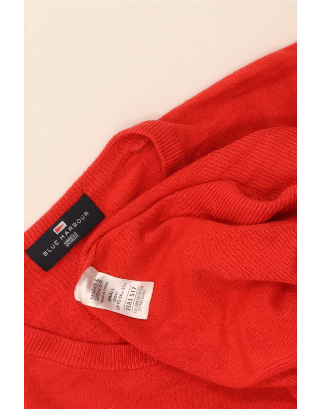Marks & Spencer Pulover cu decolteu în V Blue Harbour pentru bărbați, roșu, acrilic