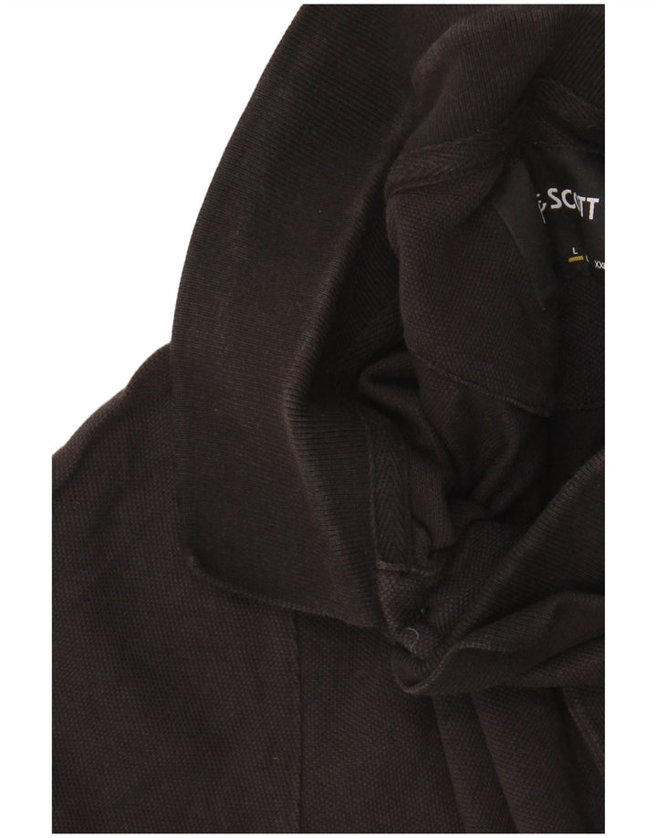 Tricou polo pentru bărbați Lyle & Scott, bumbac negru mare