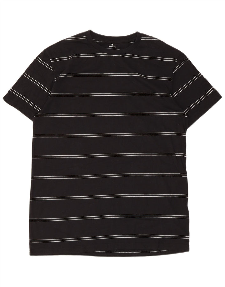 Tricou Rip Curl pentru bărbați, cu ajustare standard, top, mediu, negru, bumbac cu dungi