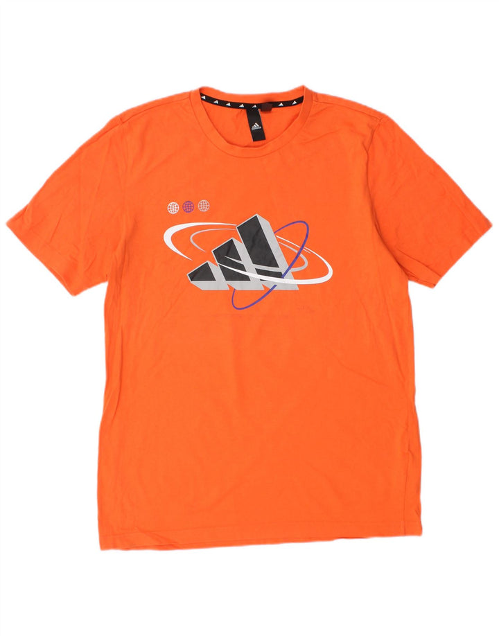 Tricou grafic pentru bărbați Adidas Top mic portocaliu bumbac