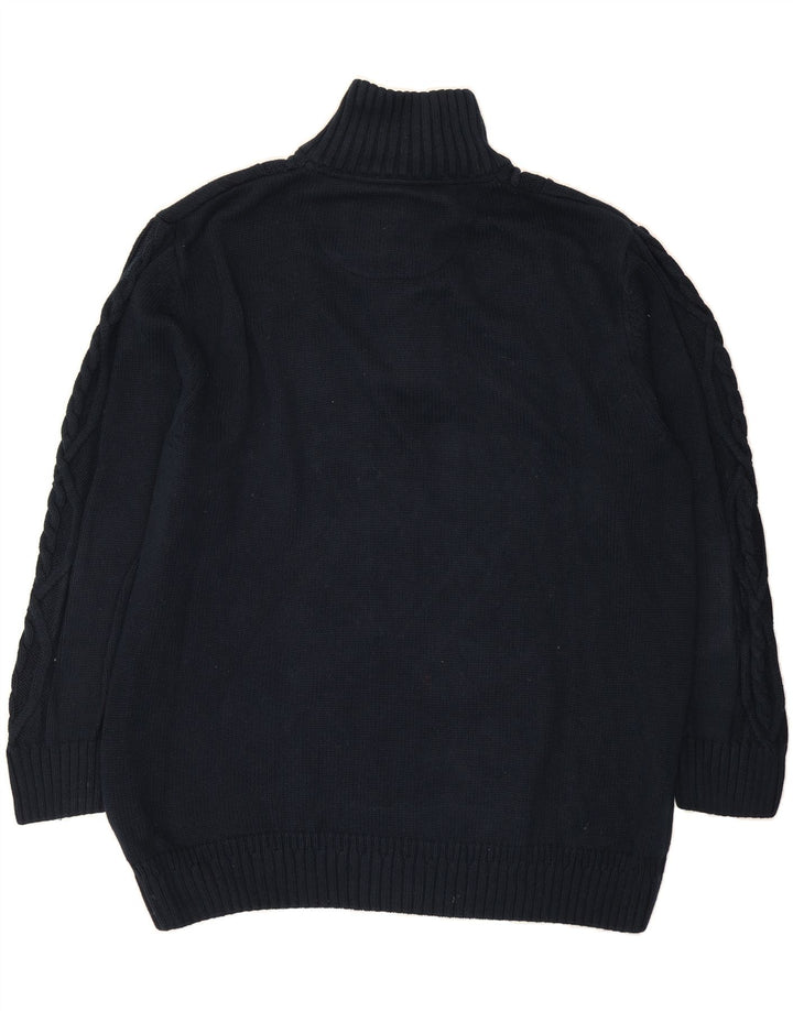 BASEFIELD Mens Yale University Button Neck Jumper Sweater 2XL Navy Blue Vintage Basefield and Second-Hand Basefield from Messina Hembry 