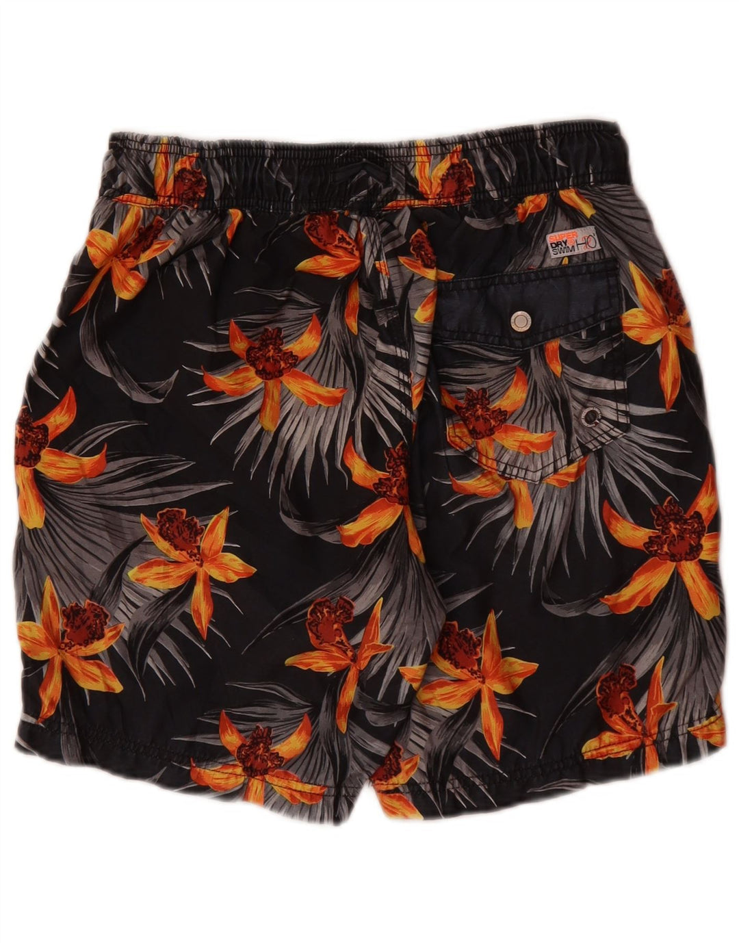 Pantaloni scurți de înot Superdry pentru bărbați, gri mediu, poliester floral