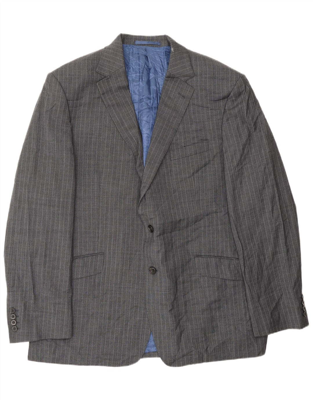 Jachetă pentru bărbați Marks & Spencer, cu 2 nasturi, UK 44 XL, lână gri cu dungi
