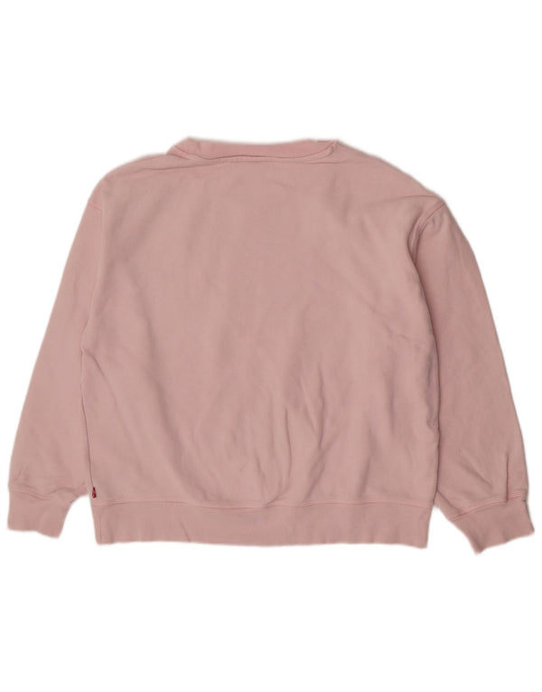 Pulover pentru damă Levi's, cu croiala lejeră, din bumbac mare, roz, UK 14