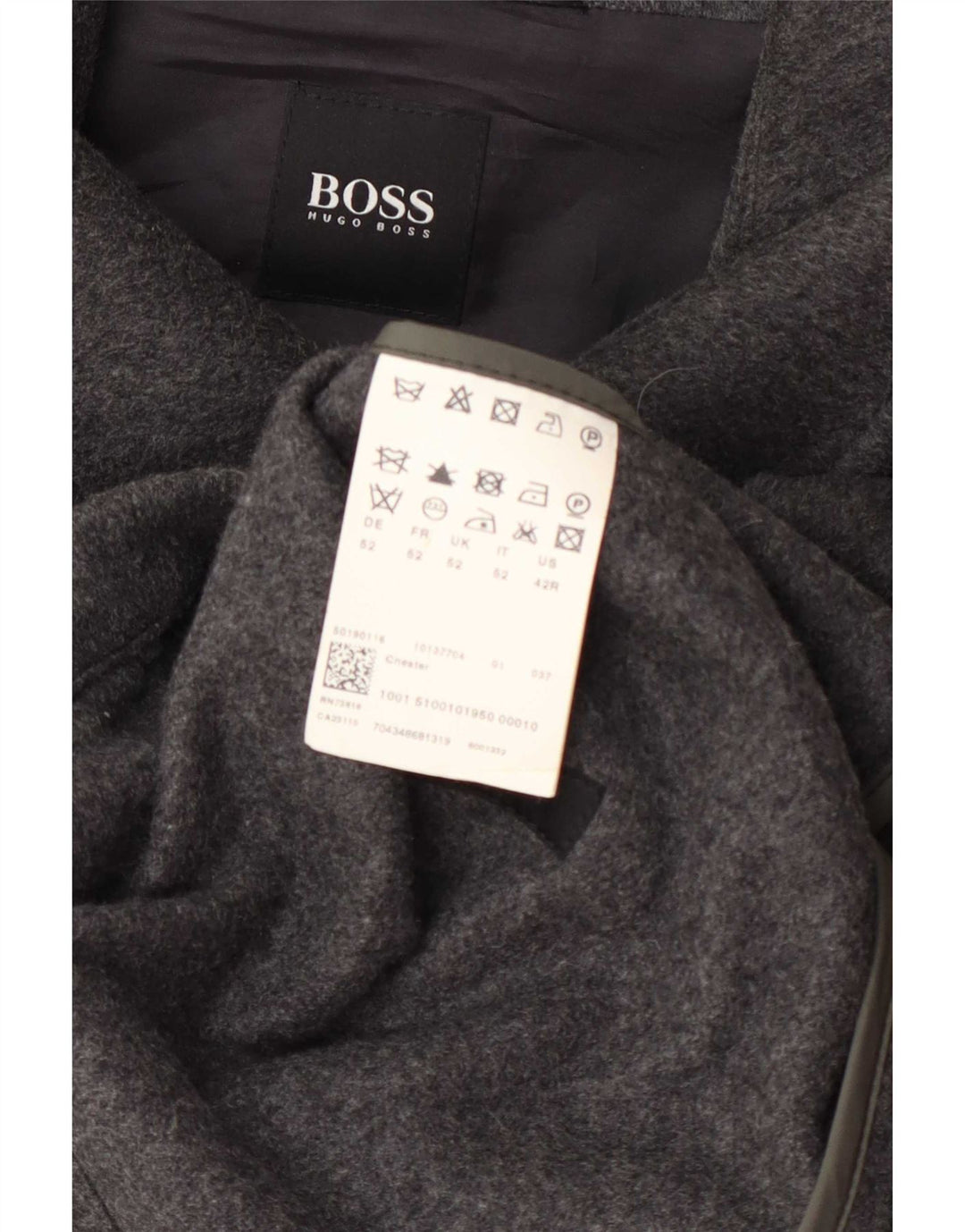 Palton pentru bărbați Hugo Boss IT 52 XL Lână gri