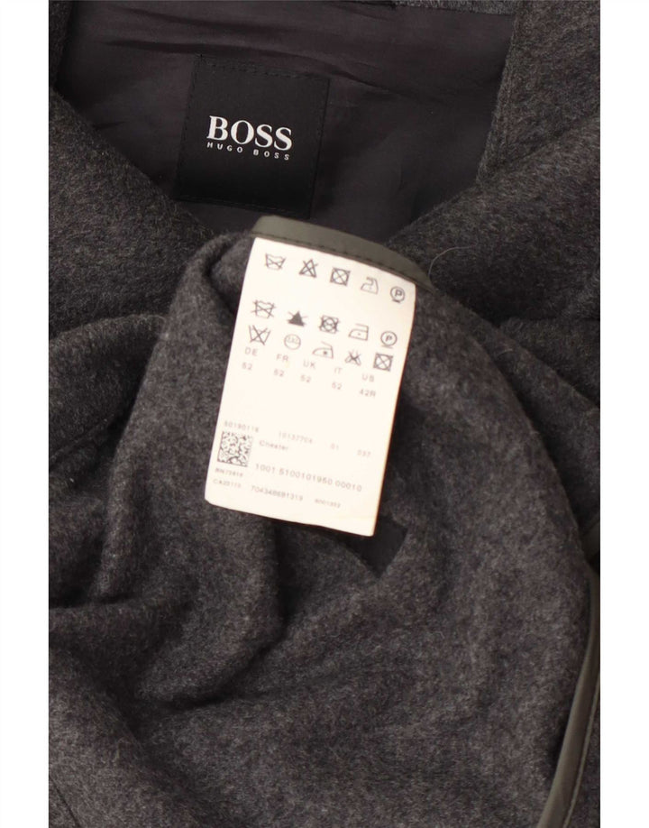 Palton pentru bărbați Hugo Boss IT 52 XL Lână gri