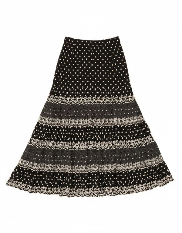 Fusta țigănească vintage pentru femei W28 Medium Black Spotted