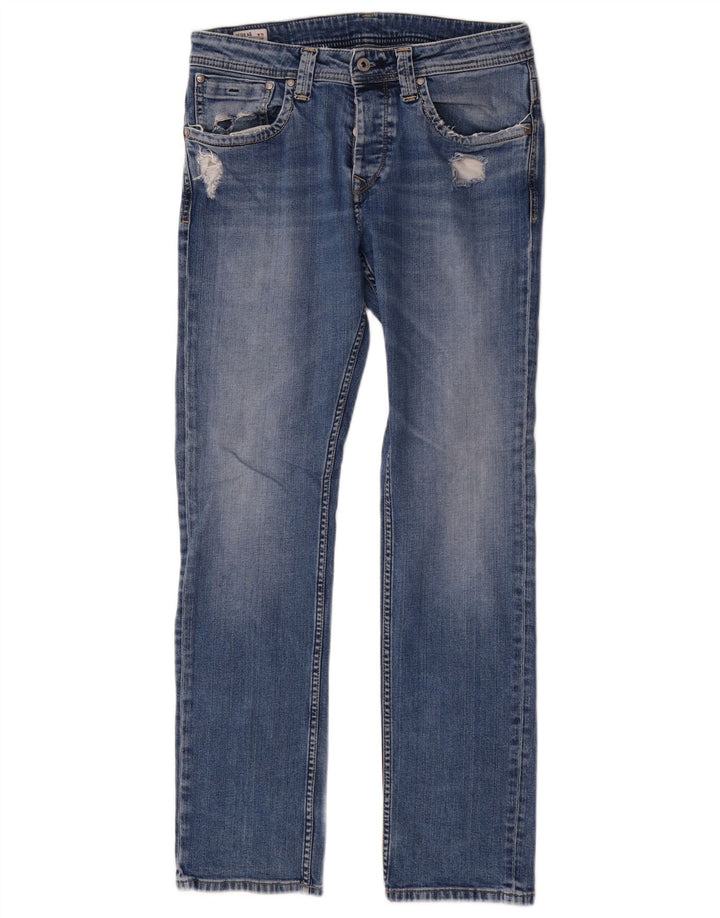 PEPE Jeans Blugi Distressed Regular Straight pentru bărbați W32 L32 Bumbac albastru