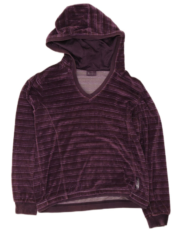 Pulover din catifea pentru femei Champion UK 16, mare, bumbac cu dungi violet