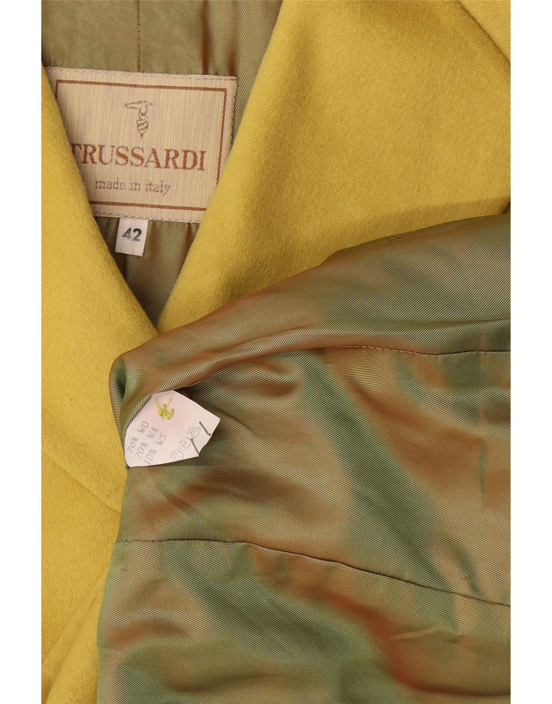 Jachetă pentru femei Trussardi cu mâneci 3/4 IT 42 Galben mediu