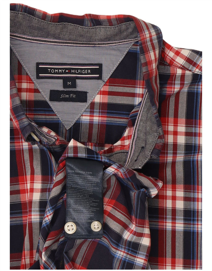 Cămașă pentru bărbați Tommy Hilfiger Slim Fit, bumbac cu carouri medie bleumarin