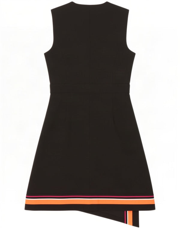 Rochie Wrap fără mâneci pentru femei Karen Millen UK 12 Medium Black Colorblock