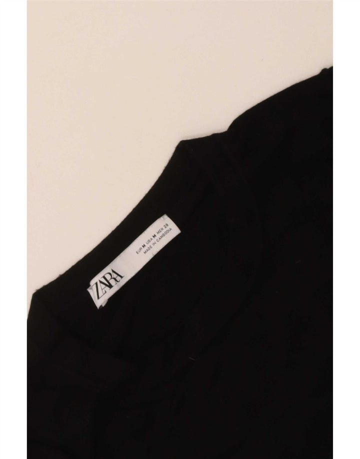 Pulover pentru femeie Zara cu gât de barcă UK 12 Medium Negru
