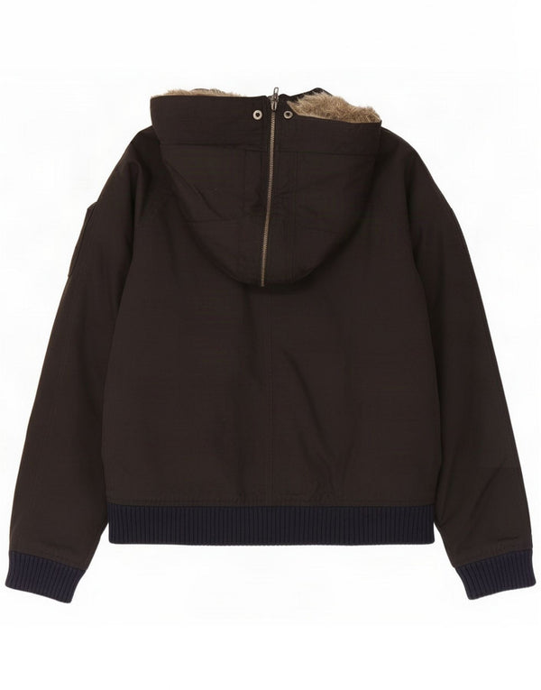 Woolrich Mens Hooded Bomber Jacket UK 40 Large Black Colorblock