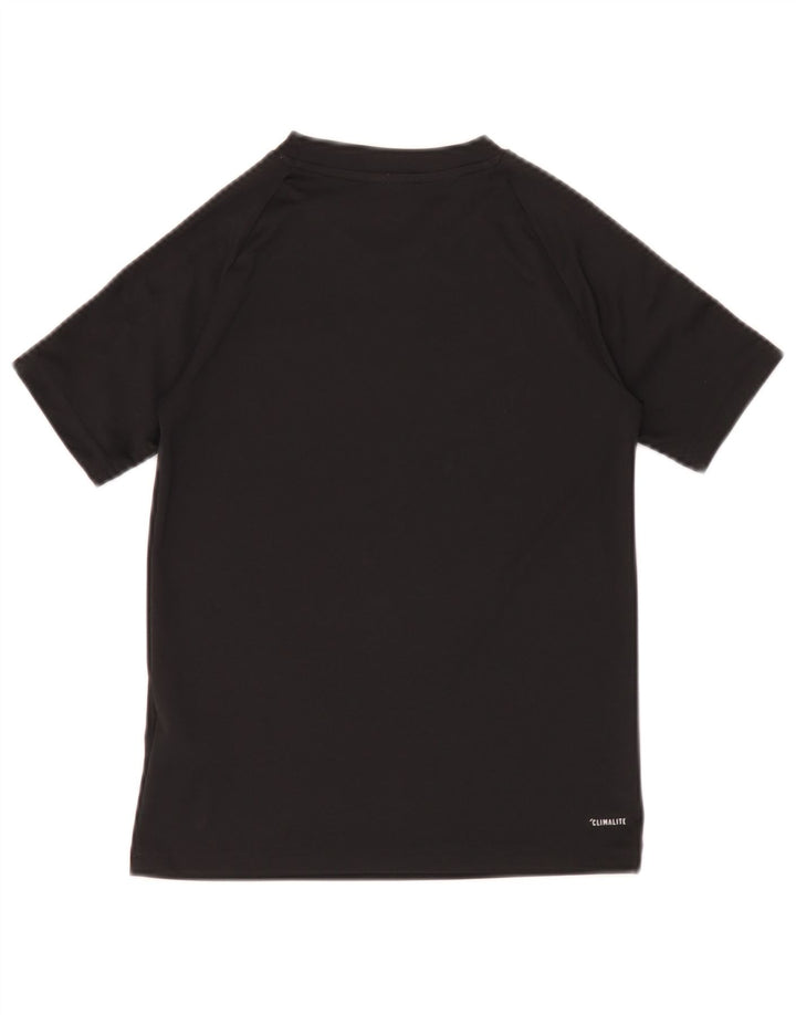 Tricou Adidas Climalite pentru baieti Top 9-10 ani poliester negru