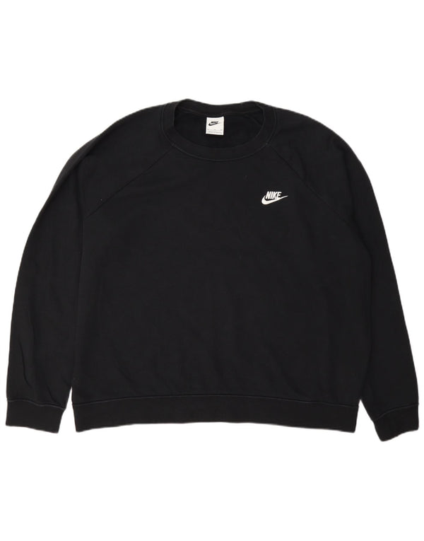 Pulover Nike pentru femei, cu tăiere lentă, UK 18 XL, bumbac negru
