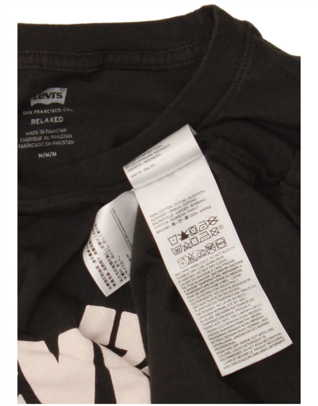 Tricou cu grafic relaxat Levi's pentru bărbați Top mediu din bumbac negru