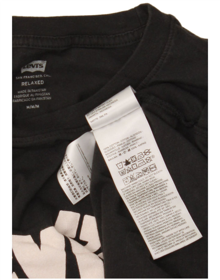 Tricou cu grafic relaxat Levi's pentru bărbați Top mediu din bumbac negru