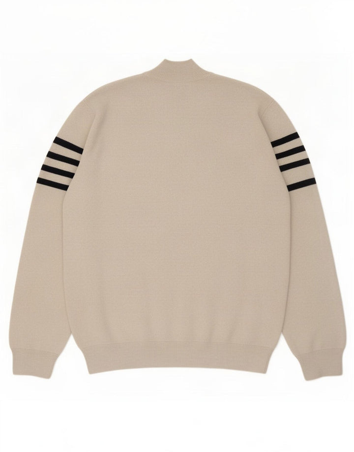 Pulover pentru bărbați Marks & Spencer cu gât crew pulover XL poliester cu dungi bej