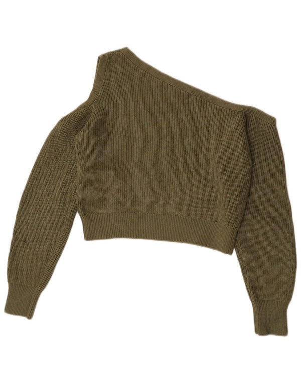 Pulover pentru femeie Zara, cu un singur umăr, cu gât de barcă, UK 12 Medium Khaki