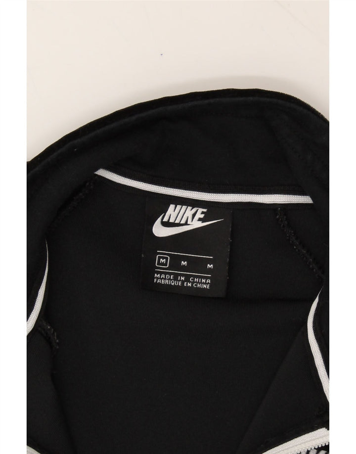 NIKE Womens Zip Neck Sweatshirt Jumper UK 14 Medium Black Polyester Vintage Nike and Second-Hand Nike from Messina Hembry 