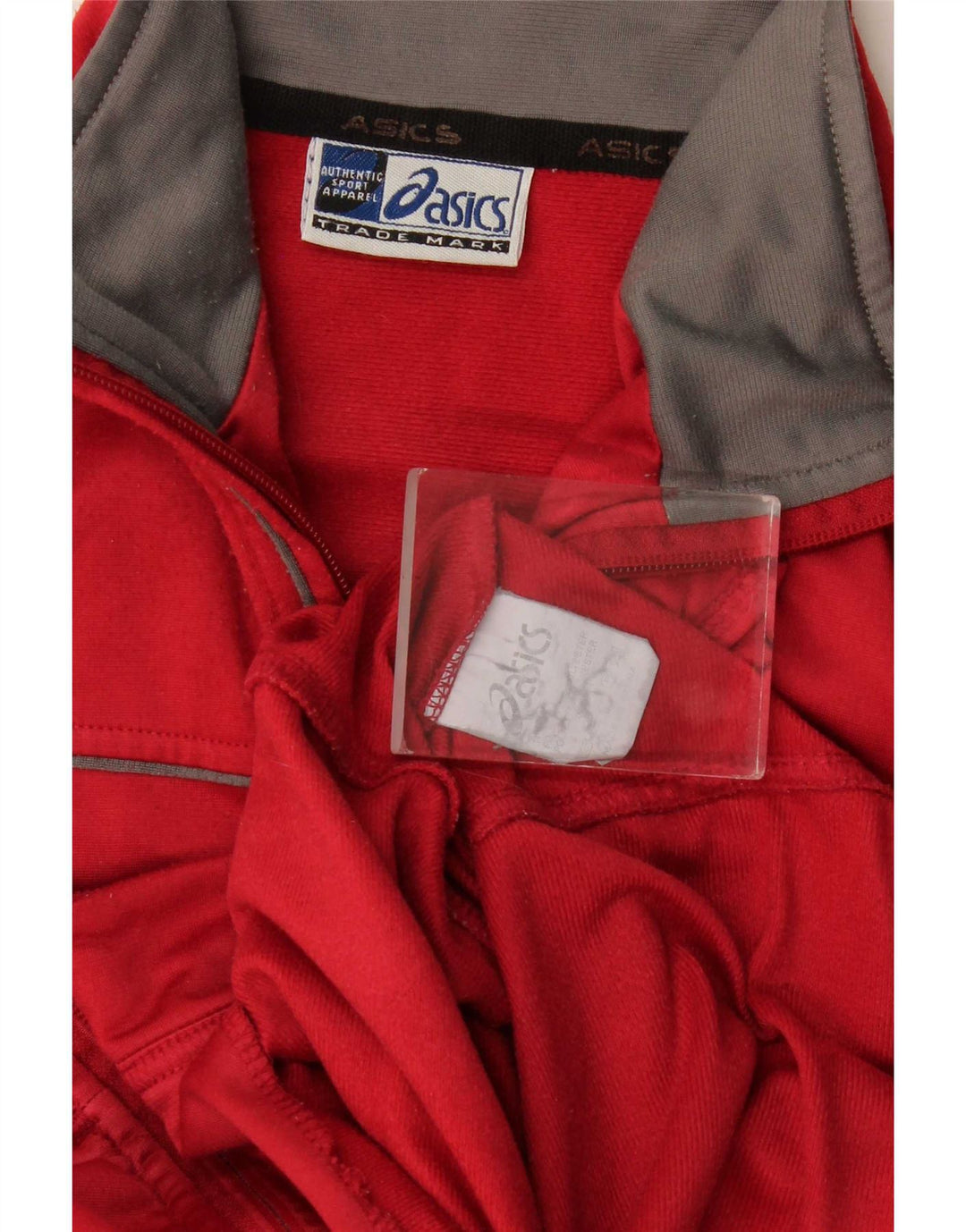 Jachetă de top pentru trening Asics pentru femei, cu formă regulată, UK 16, poliester roșu mare