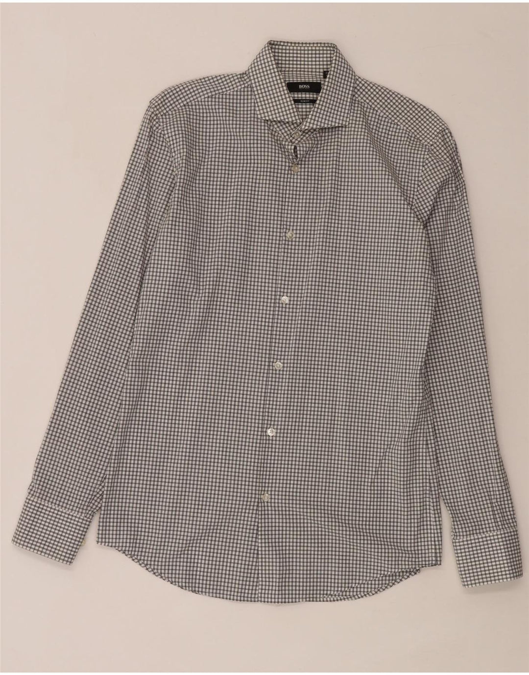 Cămașă pentru bărbați Hugo Boss Slim Fit Mărimea 38 15 Medium White Check