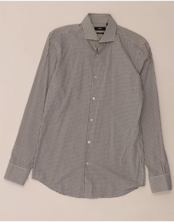 Cămașă pentru bărbați Hugo Boss Slim Fit Mărimea 38 15 Medium White Check