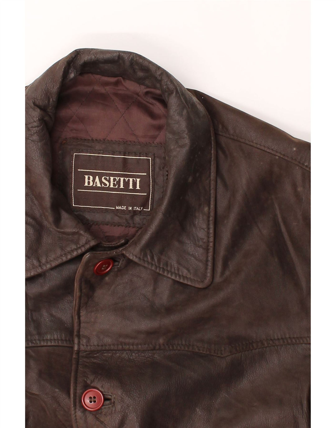 BASETTI Mens Leather Coat IT 52 XL Brown Leather Vintage Basetti and Second-Hand Basetti from Messina Hembry 