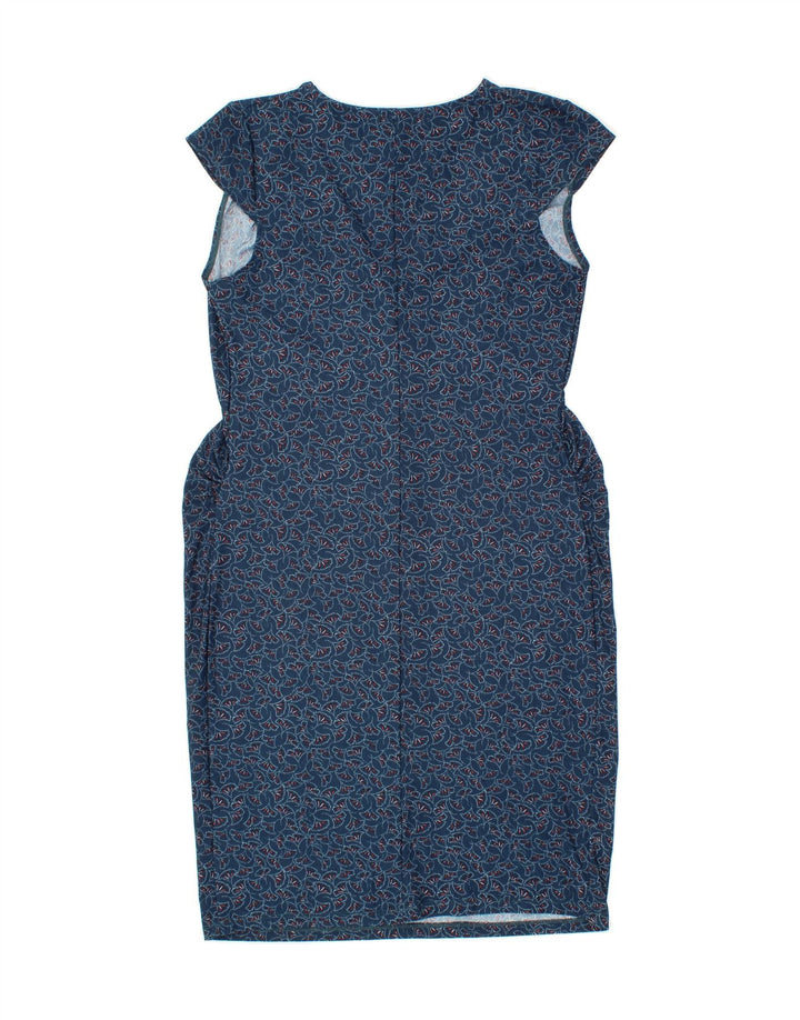 NEXT Womens Maternity Sheath Dress UK 12 Medium Navy Blue Floral Polyester Vintage Next and Second-Hand Next from Messina Hembry 
