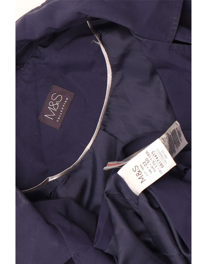 Trenci scurt pentru femei Marks & Spencer UK 22 3XL Poliester bleumarin