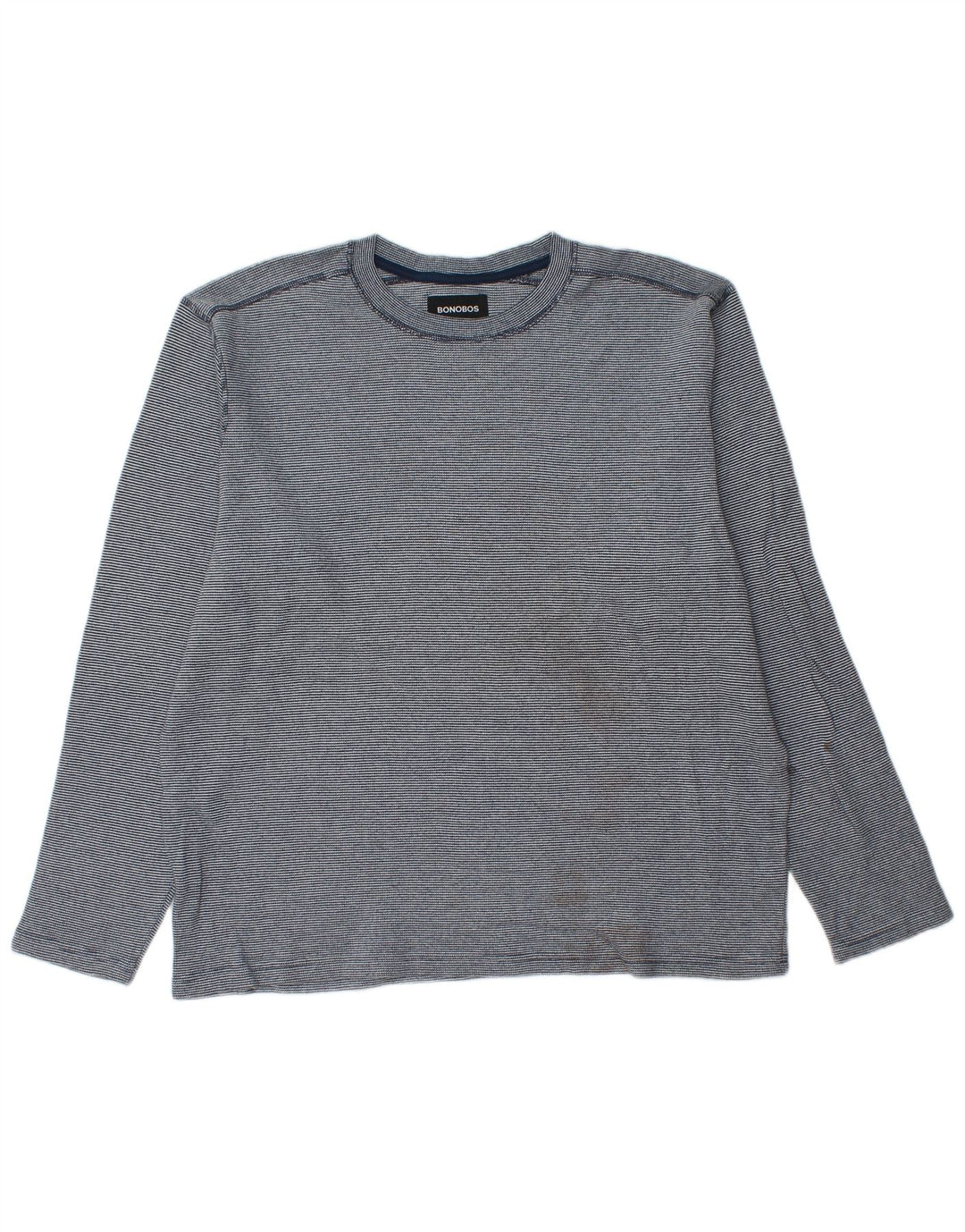 BONOBOS Top pentru bărbați cu mânecă lungă XL, albastru, bumbac cu dungi