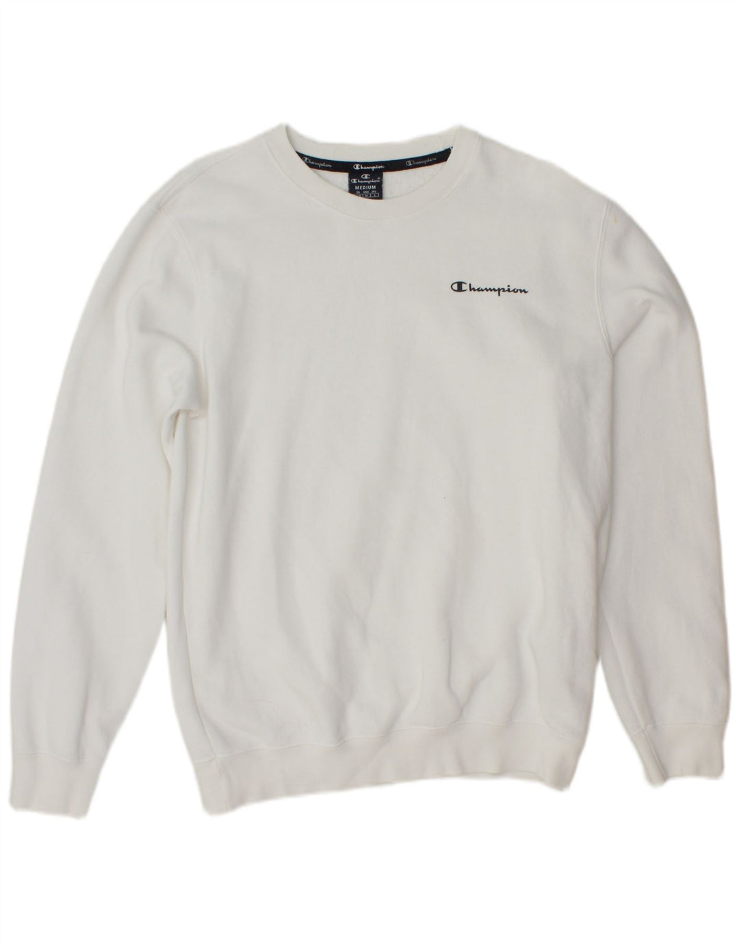 CHAMPION Mens Sweatshirt Jumper Medium White Cotton