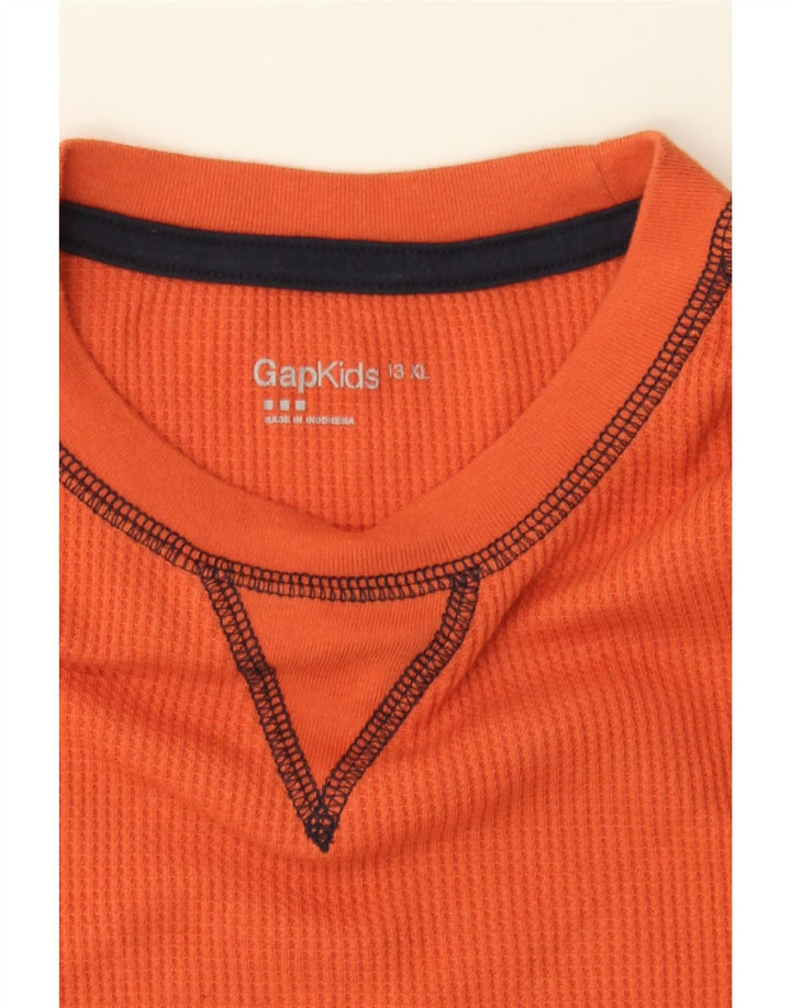 GAP Boys Top Long Sleeve 12-13 Years XL Orange Cotton Vintage Gap and Second-Hand Gap from Messina Hembry 