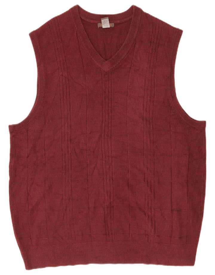 DOCKERS Vestă bărbătească Tank Top 2XL Bordeaux Check Acrylic