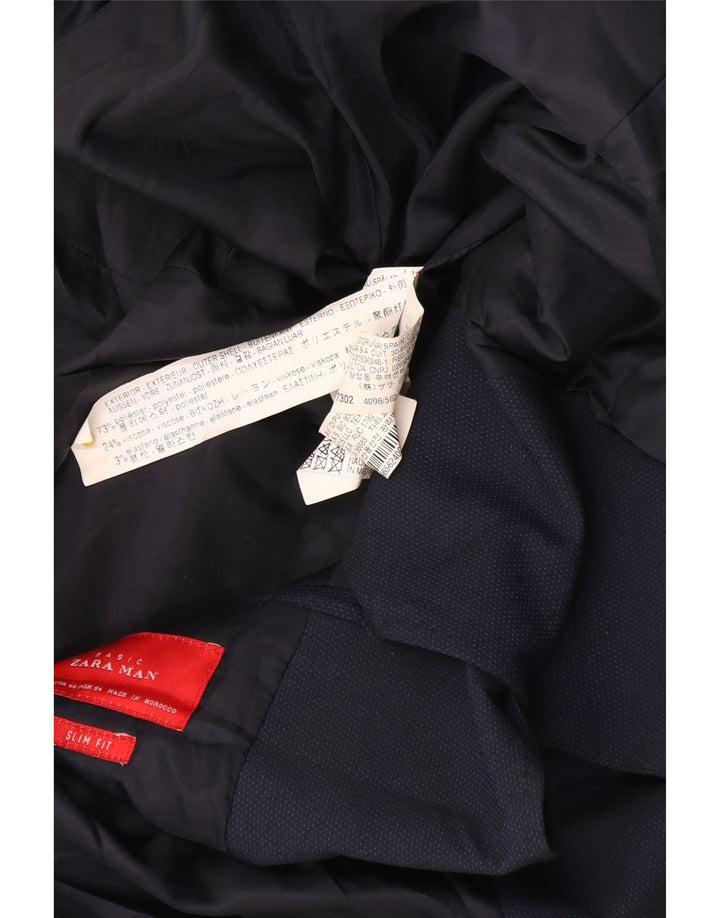 Blazer pentru bărbați Zara cu 2 nasturi EU 54 XL Poliester bleumarin