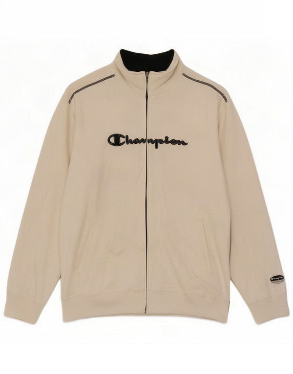 Champion Mens Graphic Trening Top Jacket XL White Bumbac